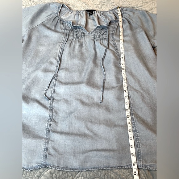 Intro Women’s Chambray Blouse Size 1X - Picture 4 of 9